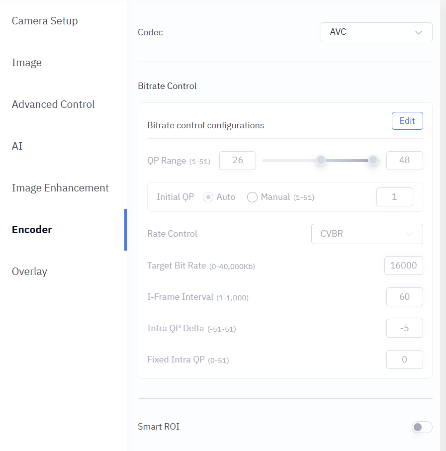Encoder Menu